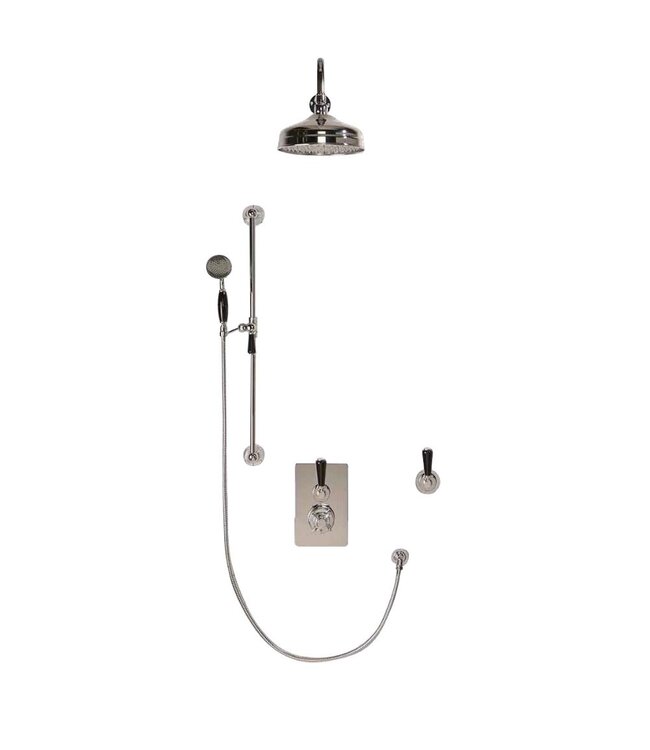 Douche met Thermostaatkraan Zwarte Hendels Opbouw | Blackwell Doucheset WB1860X1