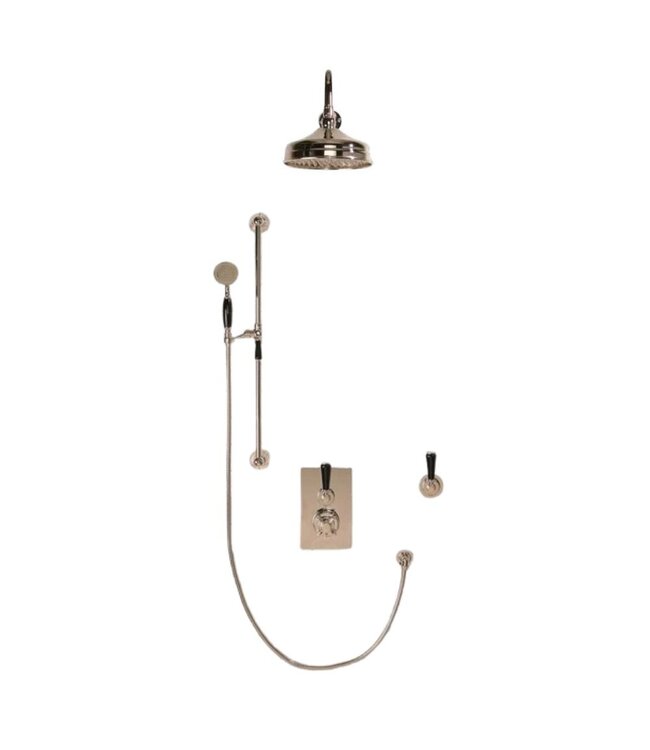 Douche met Thermostaatkraan Zwarte Hendels Opbouw | Blackwell Doucheset WB1860X1
