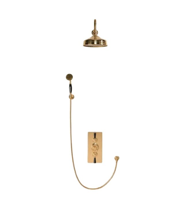 Douche met Thermostaatkraan Zwarte Hendels Inbouw | Blackwell Doucheset WB1860X4