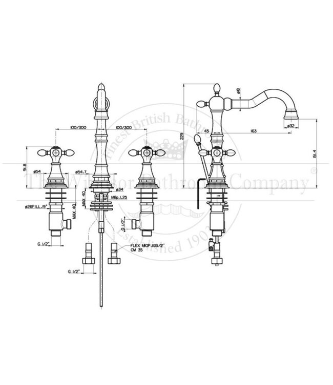 Wastafelkraan Franse uitloop HS1073