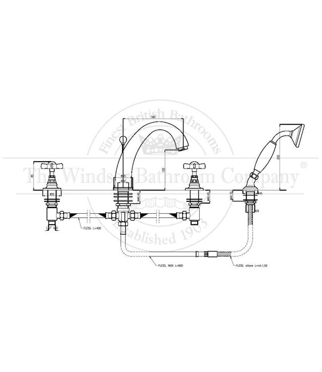 Badkraan 4-gats Kingston HS3022W