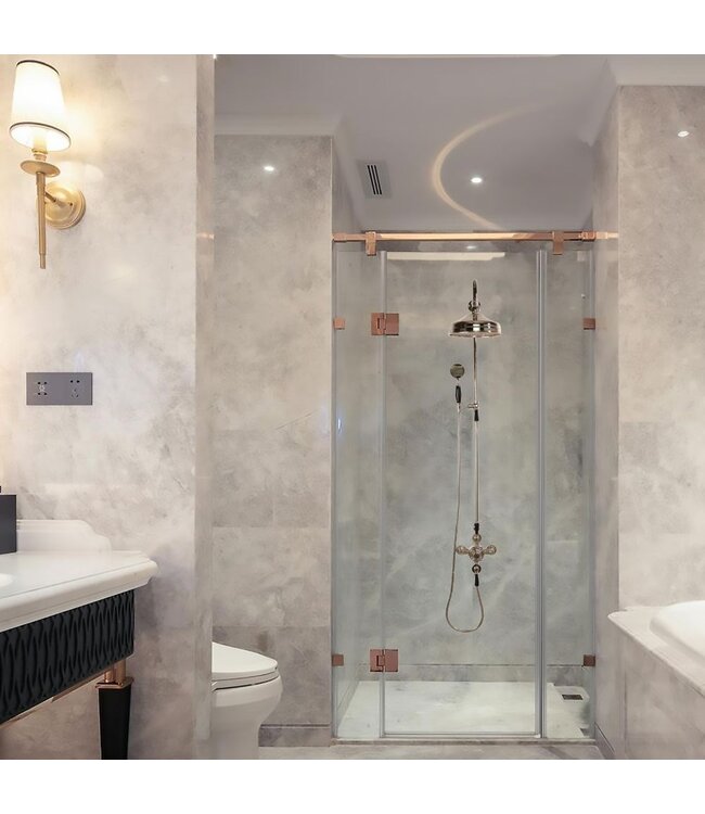 Douche met Thermostaatkraan Zwarte hendels Opbouw | Blackwell Doucheset WB1850X3