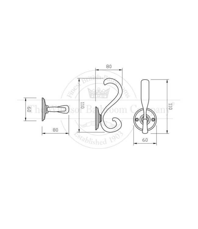Dubbele Kledinghaak klassiek WBON612