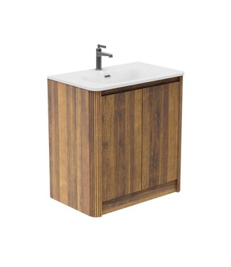 Horton & Studley  Badkamermeubel 80 cm inclusief wastafel Rib Chester Walnoot