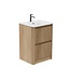 Badkamermeubel Rib Chester 2 lades Eiken 60 cm