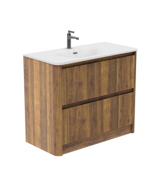 Horton & Studley  Badkamermeubel 100 cm inclusief wastafel Rib Chester Walnoot