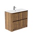 Horton & Studley  Badkamermeubel 100 cm inclusief wastafel Rib Chester Walnoot