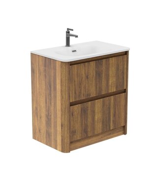 Horton & Studley  Badkamermeubel 80 cm inclusief wastafel Rib Chester Walnoot