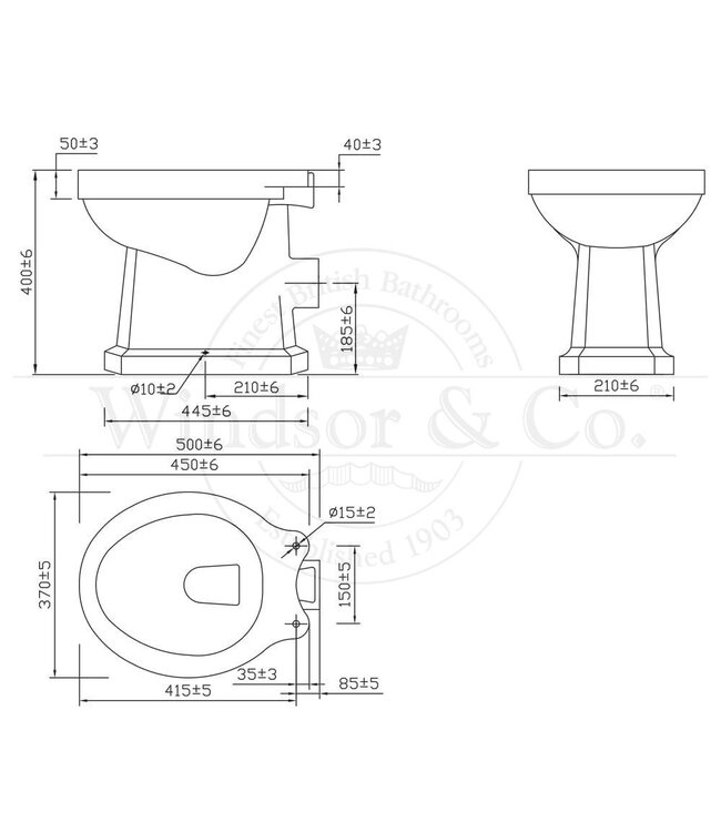 Toilet met halfhoog reservoir  Wimbledon HS82400Q