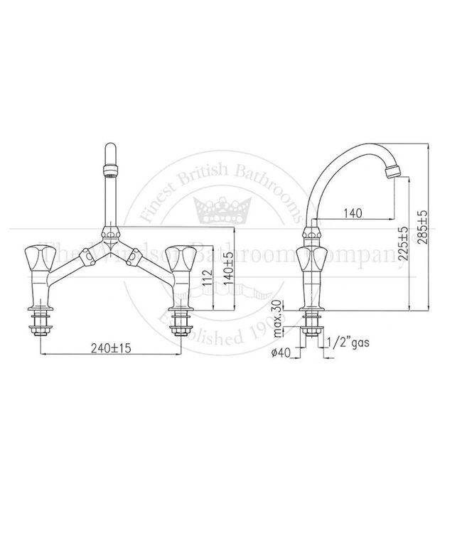 Nostalgische keukenkraan Kingston HS1432
