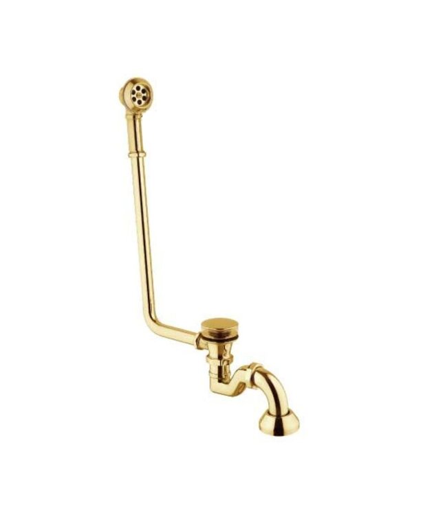 Badafvoer en overloop met klikwaste, sifon en vloerbuis