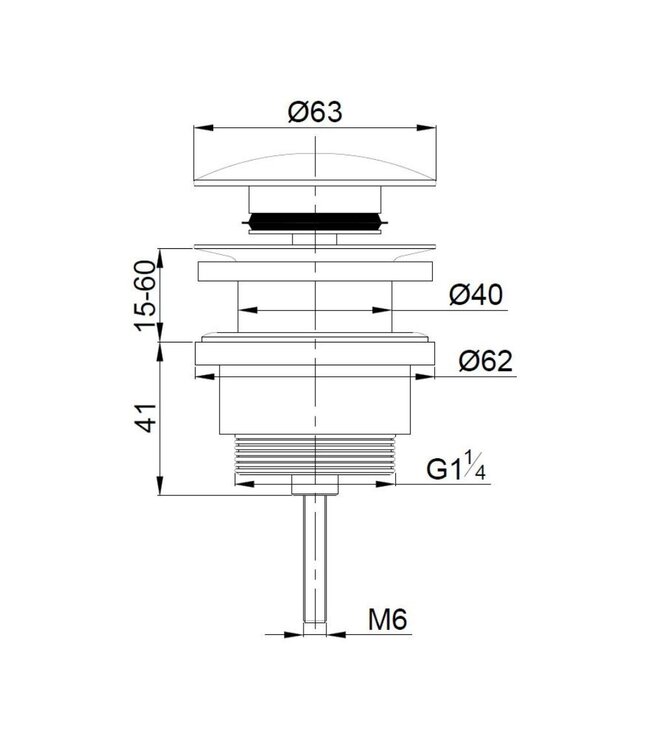 Clickwaste wit glans rond