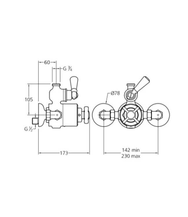 Doucheset LB1900 opbouw thermostaatkraan GDE8742