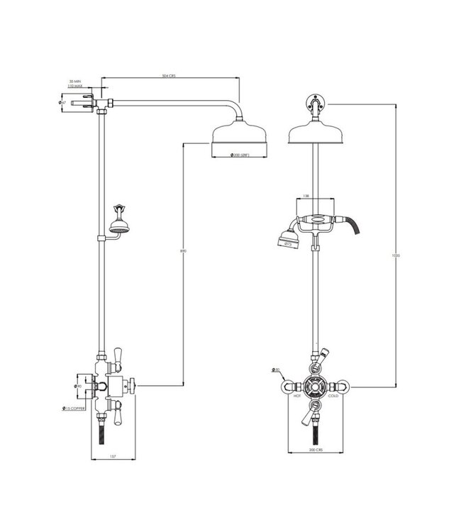 Doucheset LB1900 opbouw thermostaatkraan GDE8742