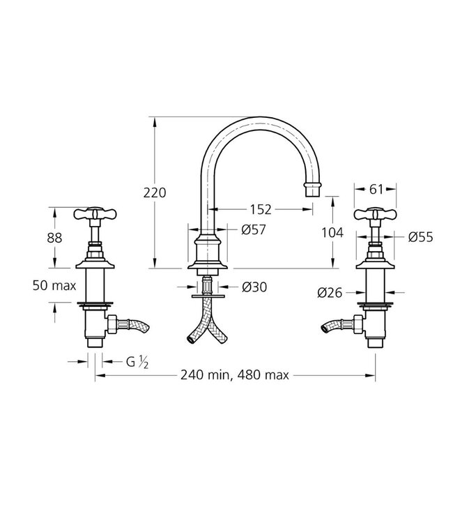 Wastafelkraan opbouw LB1900 Classic LB1230