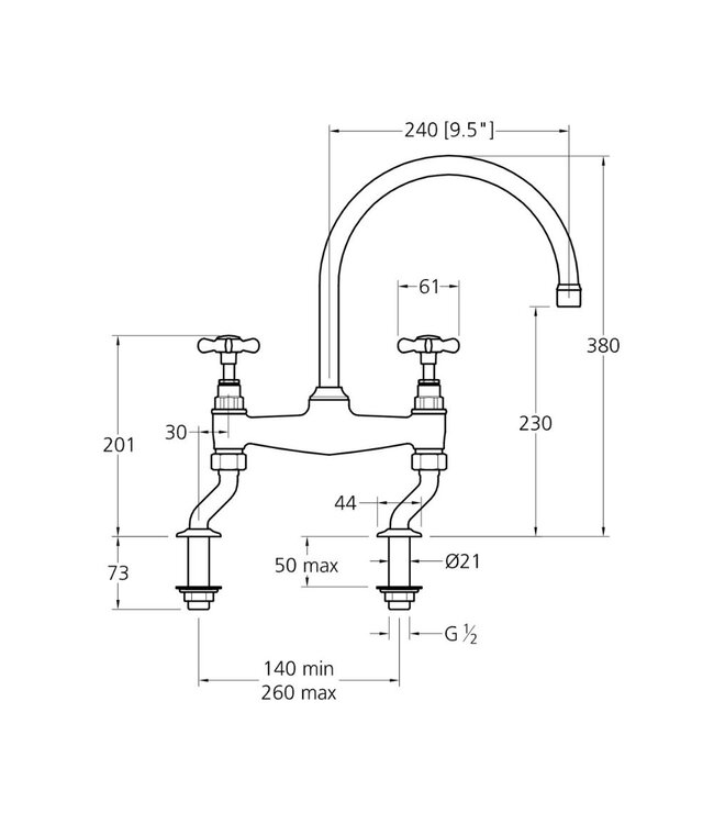 Nostalgische brugkeukenkraan LB1900 Classic LB1517