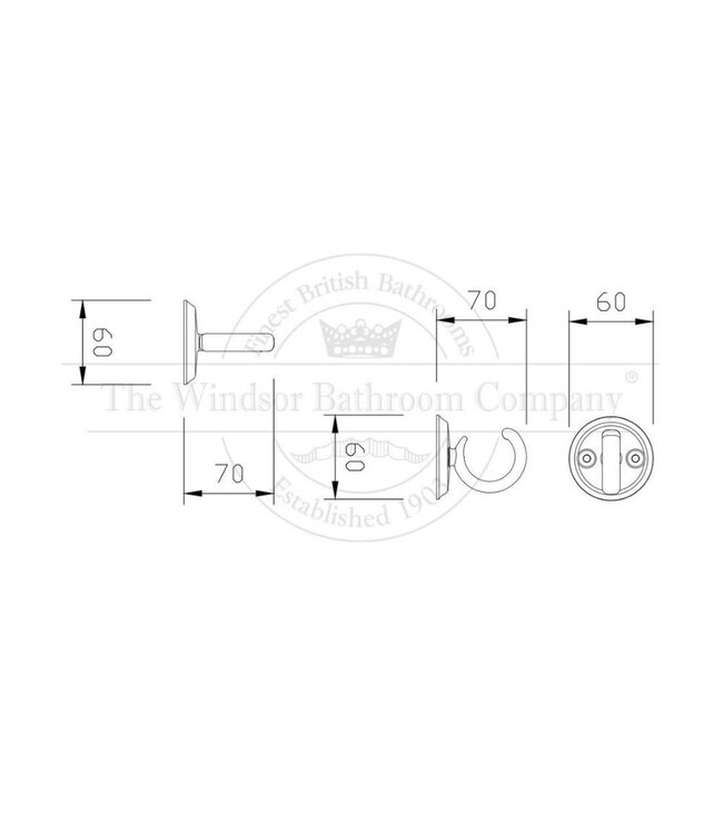 Enkele kledinghaak klassiek WBON611
