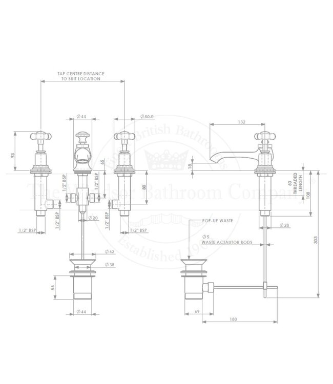 Wastafelkraan WB1827 Classic