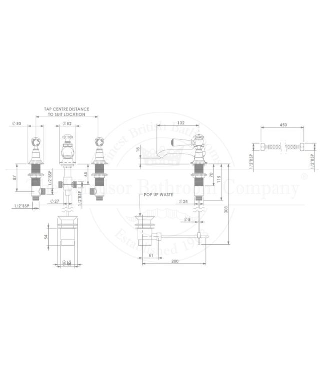 Wastafelkraan WB1827 Mont Blanc
