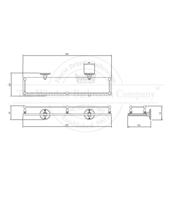 Planchet 50cm met glasplaat WBON602