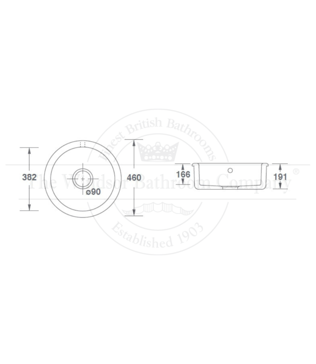 Onderbouw Spoelbak Belmont Round Shaws WK0460SH