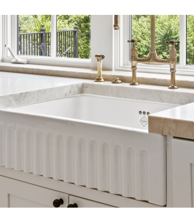 Spoelbak Bowland 800 Handgemaakte Vuurvaste Keramische Keukenspoelbak in Engels Landelijk Design 595x460x244mm Onderbouw Butler Sink