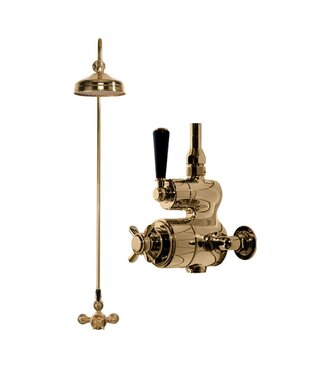 Windsor & Co. Blackwell Doucheset Thermostaatkraan Opbouw Zwarte Hendels WB1850X2 Douche