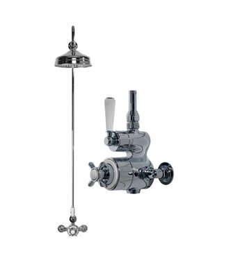 Windsor & Co. Mont Blanc Doucheset Thermostaatkraan Opbouw Witte Hendels WB1860X2 Douche