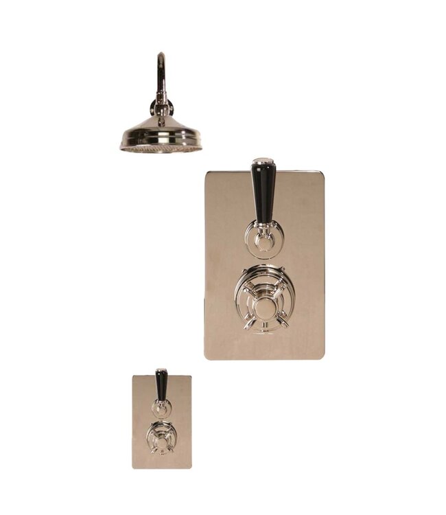 Douche met Thermostaatkraan Zwarte Hendels Inbouw | Blackwell Doucheset WB1860X2