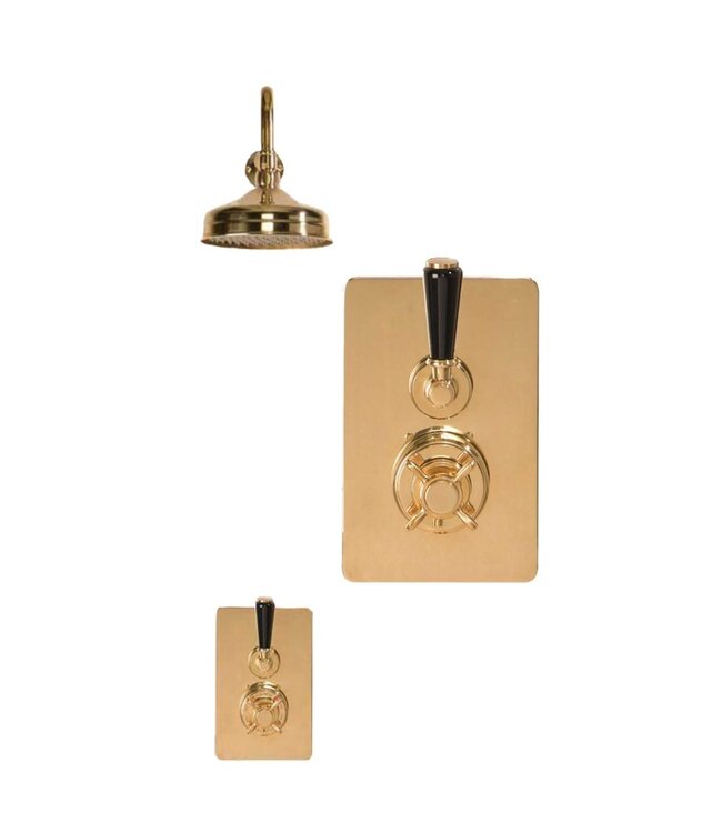 Douche met Thermostaatkraan Zwarte Hendels Inbouw | Blackwell Doucheset WB1860X2