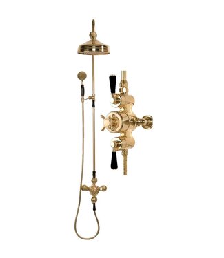 Windsor & Co. Blackwell Doucheset Thermostaatkraan Opbouw Zwarte Hendels WB1850X3 Douche