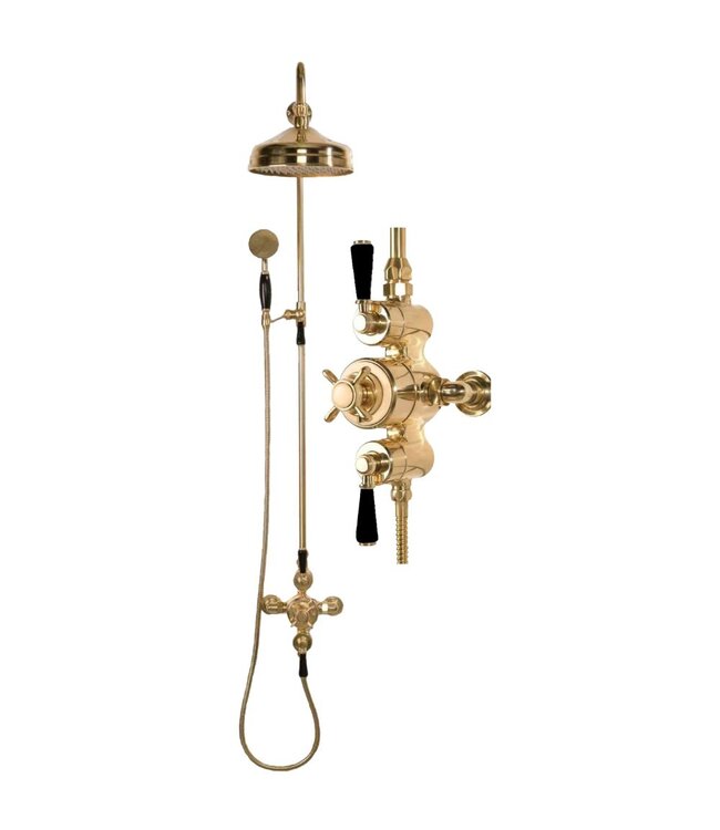 Douche met Thermostaatkraan Zwarte hendels Opbouw | Blackwell Doucheset WB1850X3