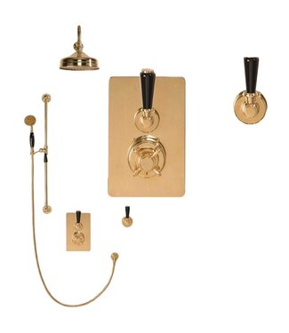 Windsor & Co. Blackwell Doucheset Thermostaatkraan Inbouw Zwarte Hendels WB1860X1 Douche