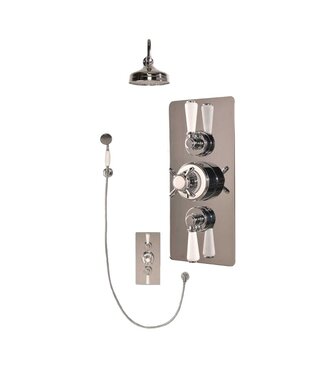 Windsor & Co. Mont Blanc Doucheset Thermostaatkraan Inbouw Witte Hendels WB1860X4 Douche