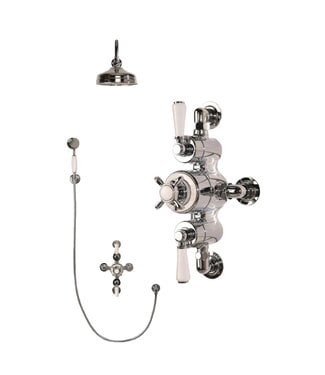 Windsor & Co. Mont Blanc Doucheset Thermostaatkraan Opbouw Witte Hendels WB1850X4 Douche
