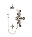 Douche met Thermostaatkraan Witte Hendels Opbouw | Mont Blanc Doucheset WB1850X4
