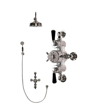 Windsor & Co. Blackwell Doucheset Thermostaatkraan Opbouw Zwarte Hendels WB1850X4 Douche