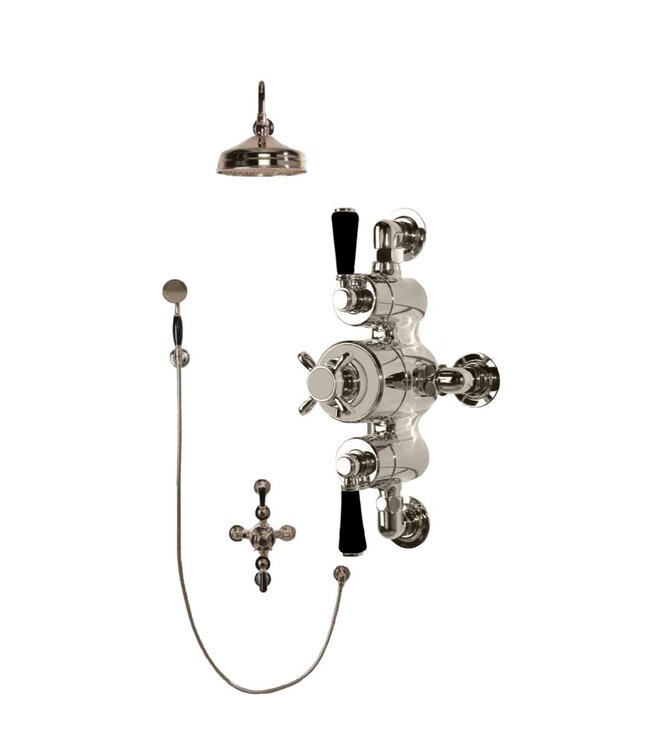 Douche met Thermostaatkraan Zwarte hendels Opbouw | Blackwell Doucheset WB1850X4