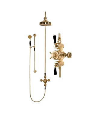 Windsor & Co. Blackwell Doucheset Thermostraatkraan Opbouw Zwarte Hendels WB1850X5  Douche