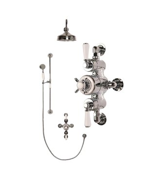 Windsor & Co. Mont Blanc Doucheset Thermostaatkraan Opbouw Witte Hendels WB1850X6 Douche