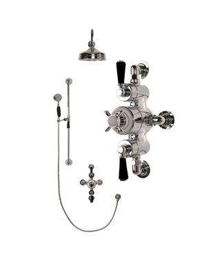 Windsor & Co. Blackwell Doucheset Thermostraatkraan Opbouw Zwarte Hendels WB1850X6 Douche