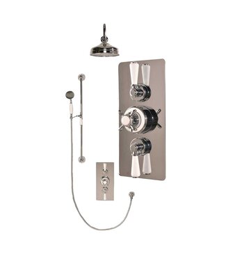 Windsor & Co. Mont Blanc Doucheset Thermostaatkraan Inbouw Witte Hendels WB1860X6 Douche