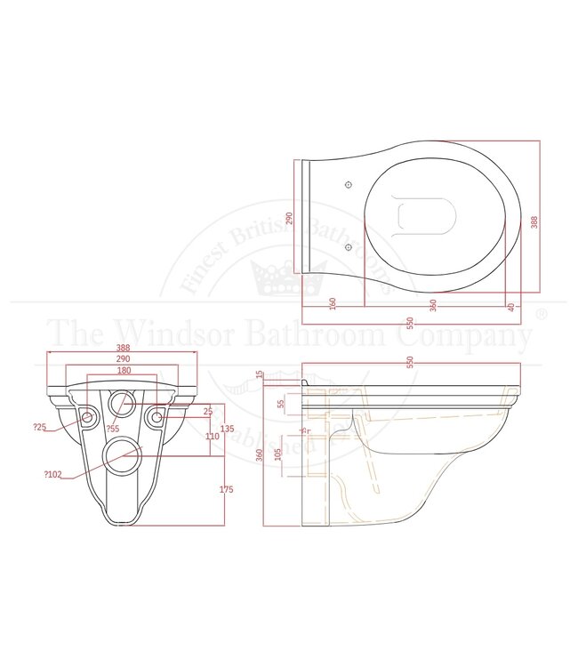 Hangtoilet Victorian WBD06