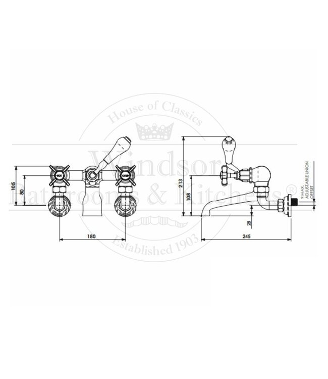 Badvuller/badkraan wandmontage Classic WB1819W