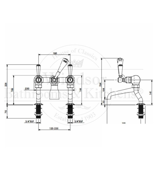 Badvuller/badkraan randmontage Classic WB1819