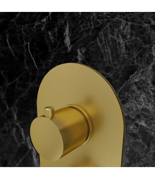 Inbouw thermostaat geborsteld messing PVD STVQ03BB Gido