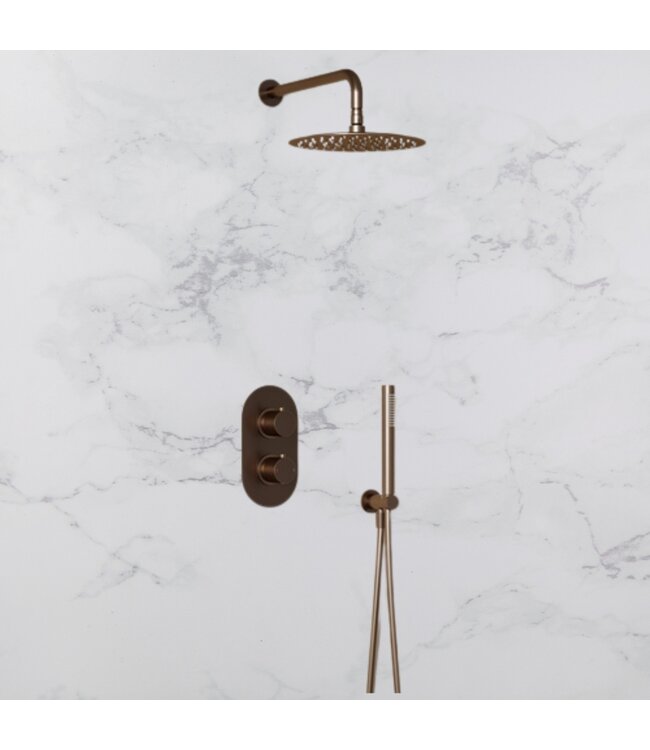 Inbouw thermostaat PVD geborsteld brons Gido STVZ03CA