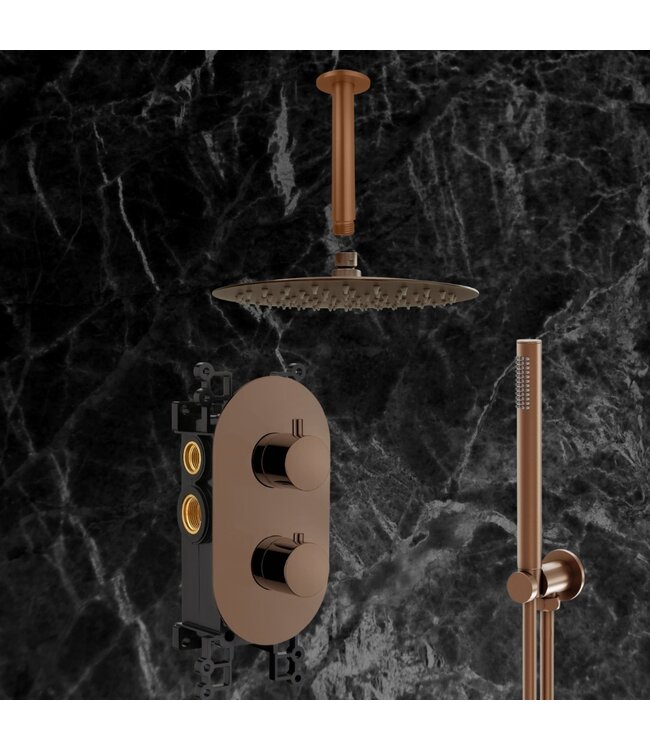 Inbouw thermostaat PVD geborsteld brons Gido STVZ03CA