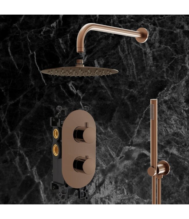 Inbouw thermostaat PVD geborsteld brons Gido STVZ03CA