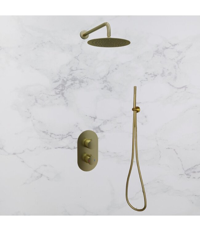 Inbouw thermostaat geborsteld goud PVD Gido STVQ03BV